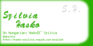 szilvia hasko business card